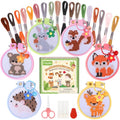 Caydo 6 Pcs Cross Stitch Kit for Kids Embroidery Kits, Needlepoint Kit Kids - color: Woodland Animal