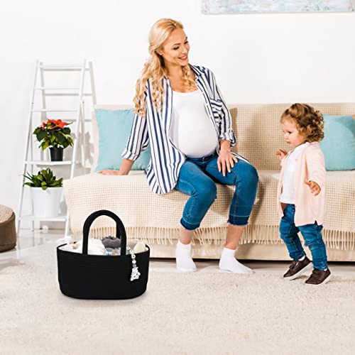 XUANGUO Cotton Rope Baby Diaper Caddy Organizer Basket for Boys Black - color: Black, size: Regular