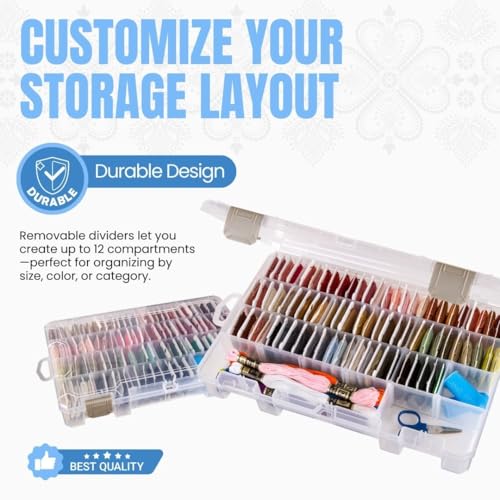 ArtBin Medium Solutions Box Craft Organizer with 12 Dividers, Clear - size: 10.75" x 7.375", style: 4 Compartments, 12 Dividers