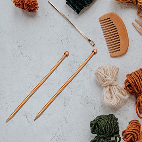 2 Pcs Knitting Needles Set Straight Single Pointed Knitting Needle Length 14 Inch Knitting Supplies Knitting Needles for Beginners Handmade (8 mm)