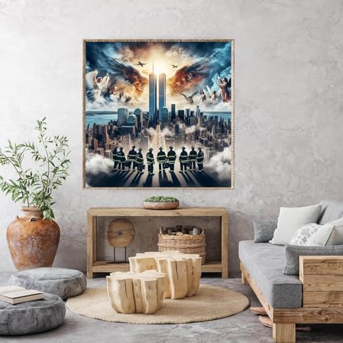 Dugsmgd Firefighter Diamond Art Kits for Adults, Diamond Painting 14X14 in - color: Firefighter