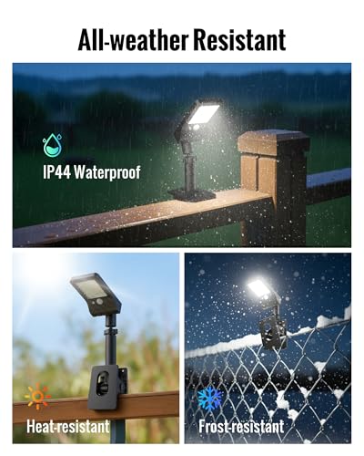 Clip On Solar Lights Outdoor, 350LM Solar Motion Sensor Clamp Light