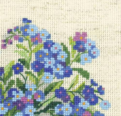 RIOLIS 1496 Forget Me Nots Counted Cross Stitch Kit 7.87 x 7.87 in - style: Forget Me Nots 1496