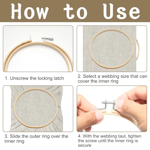2 Pack Embroidery Hoops, 3 Inch Round Embroidery Hoops, Natural Wood Cross Stitch Hoop with Adjustable Screw for Friendly Embroidery, Cross Stitch, Craft & Beginner, and DIY Decoration - style: 3 Inch