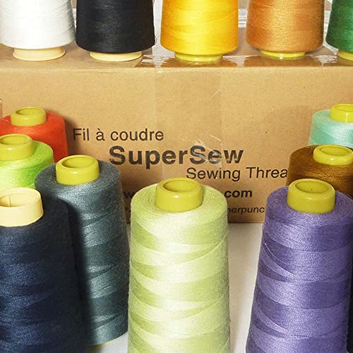 Superpunch SuperSew Thread, 4 Cones of 3000 m, Pack of 4, Dark Red 2468 - color: Dark Red 2468