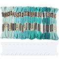 24 Skeins 6 Strands Green Embroidery Floss Threads Variegated Gradient Cross Stitch Thread Friendship Bracelets String Bulk with 12 Floss Bobbins for Hand Sewing Knitting Craft Stitching Diy - color: Green