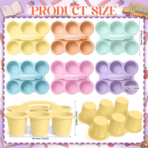 Suclain 6 Pcs Plastic Caddy Organizer with Handle Classroom, Macaron Color - color: Macaron Color