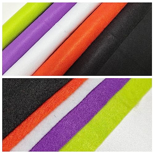 Jtnohx Large Soft Felt Sheets Felt Fabric for Crafts Halloween Color 5Pcs - color: Halloween Colors Series