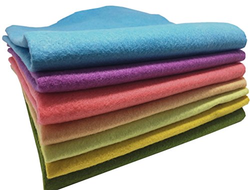 Misscrafts 7pcs 18" X 18" 1.4mm Thick Soft Felt Nonwoven Fabric Sheet Pack DIY Craft Patchwork Sewing Squares Assorted Colors(Spring) - color: Spring