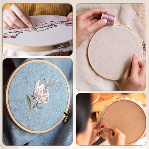 2 Pieces Wood Embroidery Hoops, 7 Inch Wooden Cross Stitch Hoops