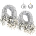 FEBSNOW 500Pcs Christmas Ornament Hangers, Silver Hanging String with Snap - color: Silver