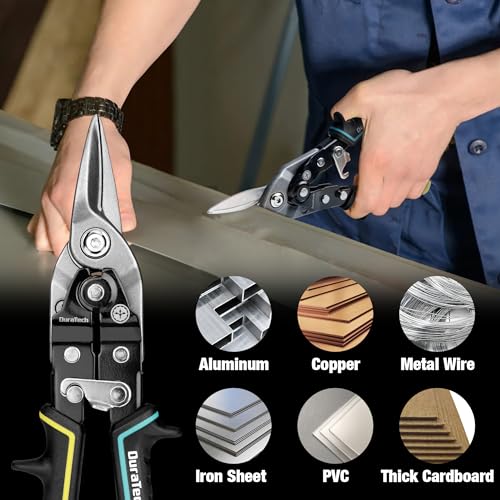 DURATECH 10" Straight Aviation Snips, Straight Cut - style: Straight