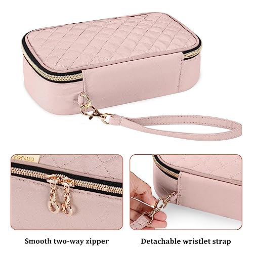 Yarwo Diabetic Travel Case for Blood Glucose Monitor, Test Strips, Syringes - color: Dusty Rose