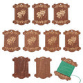 MAYJOYDIY 10Pcs Wooden Thread Winding Boards Embroidery Floss Bobbins Flower Leaves Pattern Bobbin Winder Ribbon Twine Reel for Cross Stitch Craft Sewing Cotton Storage Holder