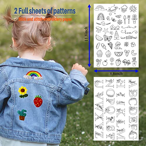 66Pcs Stick & Stitch Water Soluble Embroidery Letter Patterns - color: Letter