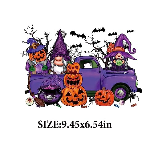 Halloween Iron on Patches for Clothing Pumpkin Witch Ghost Heat Transfer Sticker Decals 5 Sheets Cute Iron on Vinyl for T Shirt Jackets Jeans Backpacks A-Level Washable Stickers - color: Halloween