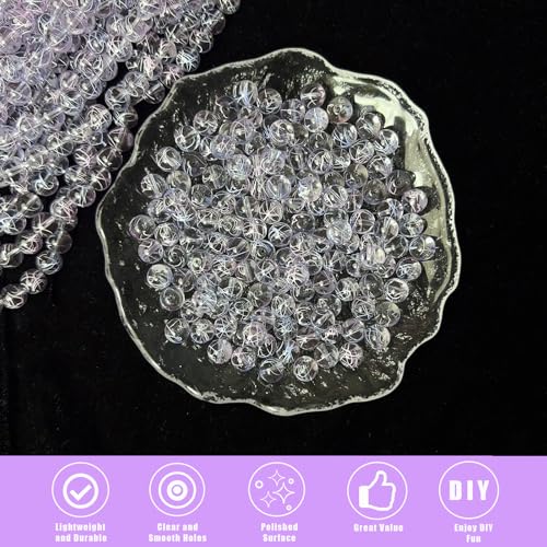 10mm Hand-Drawn Glass Beads Bulk 160pcs Blue Purple Round - color: Blue&Purple 10mm