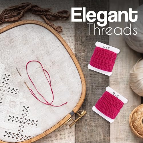 Embroidery Floss Kit and Refills - Cotton Threads - DMC Color Coding for Cross Stitch, String Crafts, Friendship Bracelets - color: 915 Dark Magenta
