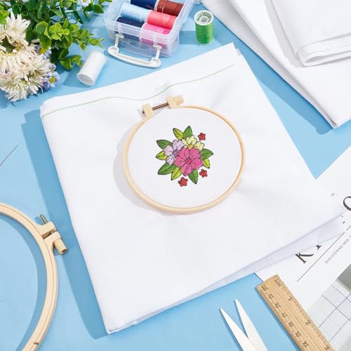 BENECREAT 18CT Cotton Cross Stitch Fabric, 40x20 Inch Aida Cloth 18 Count Embroidery Cloth for Craft Embroidery, Handmade Needlework, DIY Handicrafts, 0.5mm Thick - size: 40x20inch (18CT)