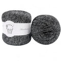 Sparkle Silver Lurex Thread Shining Yarn, 40g/314yd Metallic Crochet Yarn for Crocheting & Knitting, Sparkle Metallic Crochet Yarn for Dolls, Charm, Keychain,Adults Handmade Crafts(2PCS Black Silver) - color: Black Silver