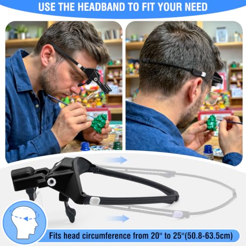 Dilzekui Magnifying Glass with Light 1X-4X Rechargeable (Black) - color: Black