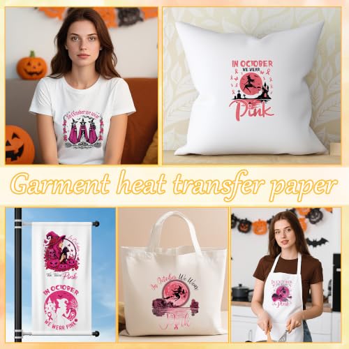 Halloween DTF Transfers Ready to Press, Iron on Decals for T-Shirts - color: Pink Halloween122