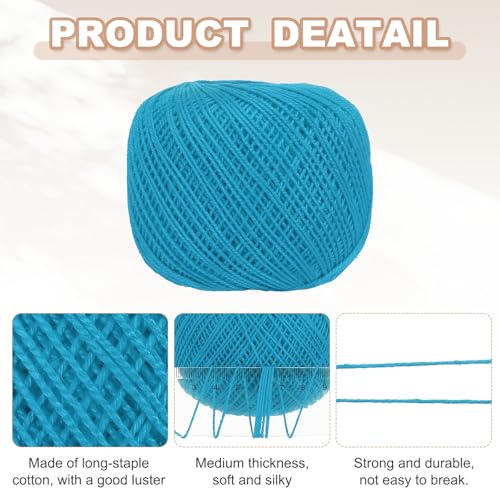MECCANIXITY Crochet Thread Pearl Cotton Size 3 Dark Sea Blue 164 Yards for Crocheting Tatting Knitting Embroidery Sewing - color: Dark Sea Blue