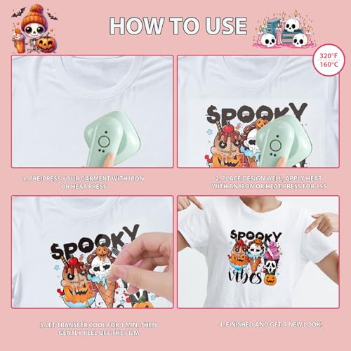 Halloween Skull Iron on Transfers - 20Pcs Dtf Transfers Ready to Press, Spooky Season Skeleton Iron on Decals Patches for Tshirts, Halloween Pumpkin Heat Stickers for DIY Jeans Hoodies - color: Halloween Skull951