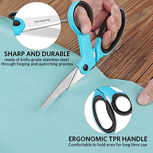 Asdirne Premium sewing Scissors Bundle, Perfect Sewing Partners, Sharp and Durable, Comfortable Handle, Contains 9”Fabric scissors, 5”Detail Shear, 3.9”Embroidery Scissors, 4.8”Thread Snips - color: Blue