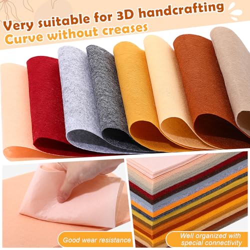 Tegeme 100 Pcs 8 x 12 Inches Felt Sheet for Craft Thin, Brown Series - color: Brown Series