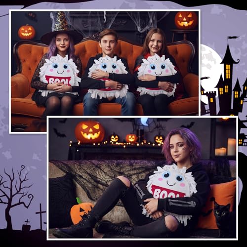 Weysat 6 Sets Boo! Halloween Ghost Tied Pillow Craft Kit No Sew DIY Craft - style: Halloween Ghost