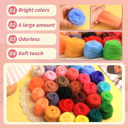 JUPEAN 221 Pcs Needle Felting Kits for Beginners Adults Wool Felting Kit - style: Style D