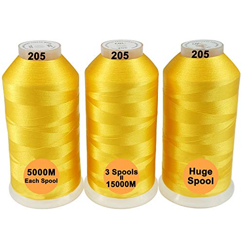 New brothread Huge Spools Embroidery Machine Thread -3xYellow - color: 3xYELLOW