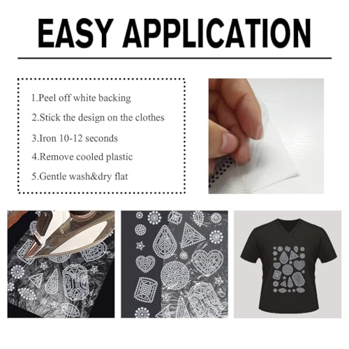 26 Pcs Diamond Pattern Iron on Rhinestones Transfer, Bling Crystal Clothing Repair Applique Heat Transfer Patches for T-Shirt Vest Shoes Hat Jacket Pants Bags Decor - style: Mixed Shapes