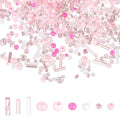 MECCANIXITY 5000 Pcs Mixed Glass Seed Beads, 1.5-6mm Mini Loose Glass Bugle Spacer Bead Embroidery Beads for DIY Craft Projects Earrings Necklaces Bracelets Jewelry Making, Pink - color: Pink