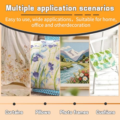 6 Pcs Cross Stitch Fabric 14 Count Aida Cloth for Needlework - color: White