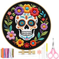 TINDTOP Embroidery Kit for Adult Beginners, Embroidery DIY Starter Kit, with Stamped Patterns, Hoop, Tools, Colorful Threads with Needles, Instructions (Skeleton B) - color: Skeleton B