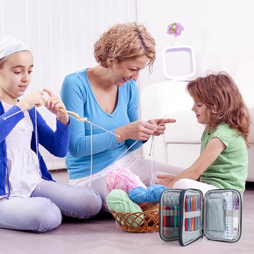 Katech Crochet Hooks Case - Portable Travel Crochets Storage Case Blue - color: Blue
