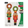 Bucilla, Felt Applique 2 Piece Door Hanger Kit, Nutcracker Duo, Perfect for Holiday DIY Arts and Crafts Projects, 89704E