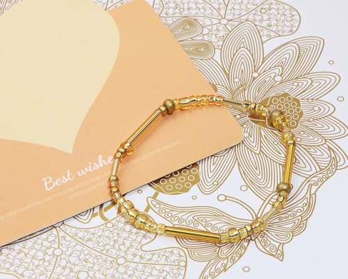 Mixed Craft Beads 1000Pcs/20g Glass Seed Beads Tube Beads Bugle Beads 1.5-4.5mm Small Loose Spacer Beads for DIY Bracelets Necklace Earring Jewelry Making (Gold) - color: Gold