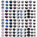 European Large Hole Spacer Charm Beads, Black, 60 Pcs 10 Style - color: Black, size: 60 Pcs 10 Style