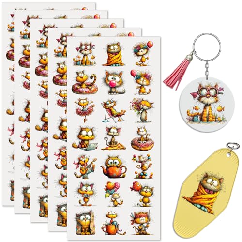 UV DTF Stickers 105 Pcs Whimsical Cat UV DTF Cup Wrap for Glass - style: Whimsical Funny Cat