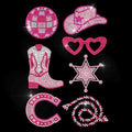 MAYJOYDIY Western Cowgirl Rhinestone Iron on Hotfix Transfer Cowgirl Hat Cowboy Boots Heat Transfer Sticker Horseshoes Bling Clothing Decoration Applique for Shirt Bag Hat Jeans Shoes DIY Crafts - style: Western Cowgirl