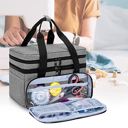 BAFASO Double Layer Sewing Accessories Organizer, Gray - color: Gray