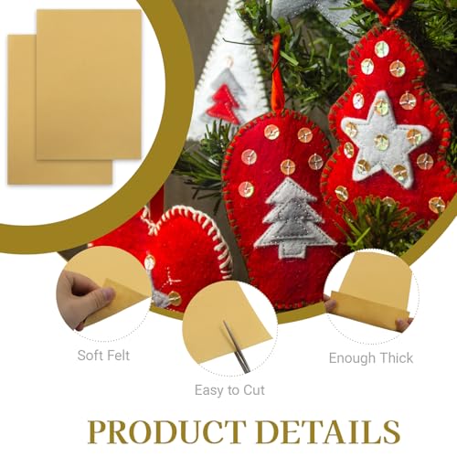 12 Pcs Felt Sheets, 7x11 Inch Stiff Felt for Crafts DIY, Beige - color: Beige
