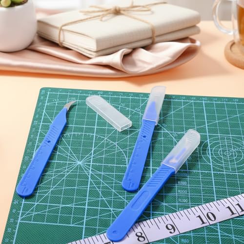 FAIRY CORA 10 Pcs Seam Rippers for Sewing, Blue Stitch Remover Tool with Protective Case and Anti-Slip Handle, Thread Cutter for Crafting Embroidery Buttonhole Opening Button Replacement