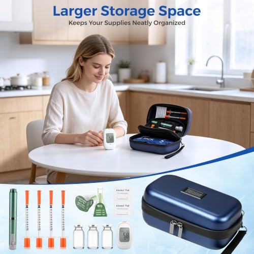 Hard Shell Insulin Cooler Travel Case with 2x180g TSA-Approved Ice Packs