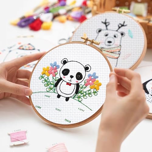 10 PCS White Aida Cloth 14 Count Cross Stitch Fabric (11.8×11.8 Inch) - size: 11.8 × 11.8 Inch