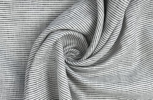 100% Linen Fabric – Lightweight Prewashed – Horizontal Stripe Patterns – Precut Style – Soft & Breathable – 52” Width – by The Linen Lab (Green 6939, 1 Yard pre Cut) - color: Green 6939, size: 1 yard pre cut