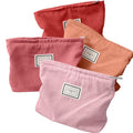 Sanwuta 4 Pack Velvet Corduroy Makeup Bag Zipper Pouch,Red Series,Plaid - color: Red Series